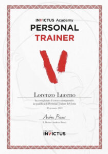 Certificazione percorso di professonalizzazione Personal Trainer Invictus